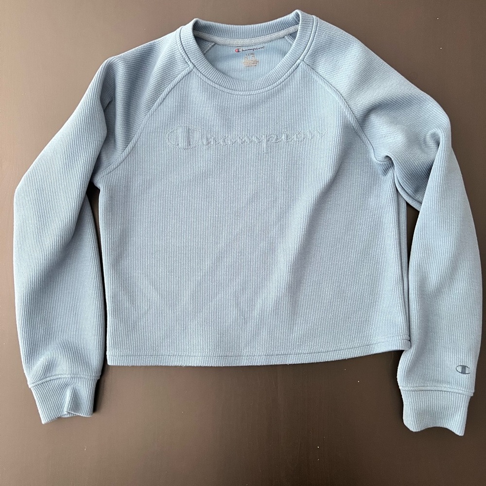 Champion Blue Boxy Sweatshirt with Long Sleeves